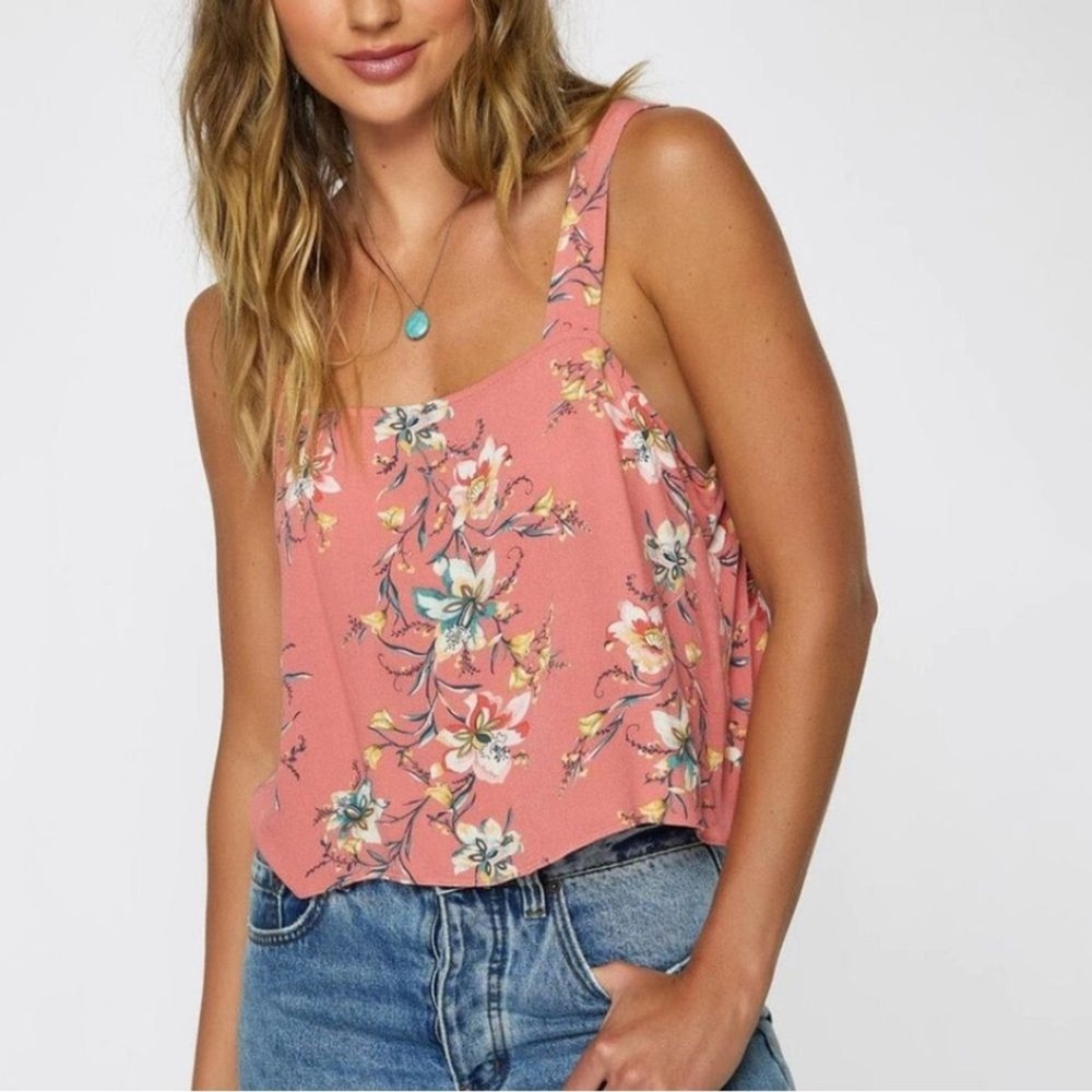 Oneill Pink Floral Tank‎ Top Size Medium